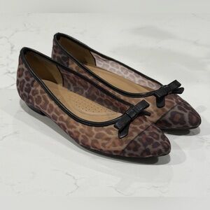 Vaneli Mesh Leopard Print Ballet Flats Women's Size 6